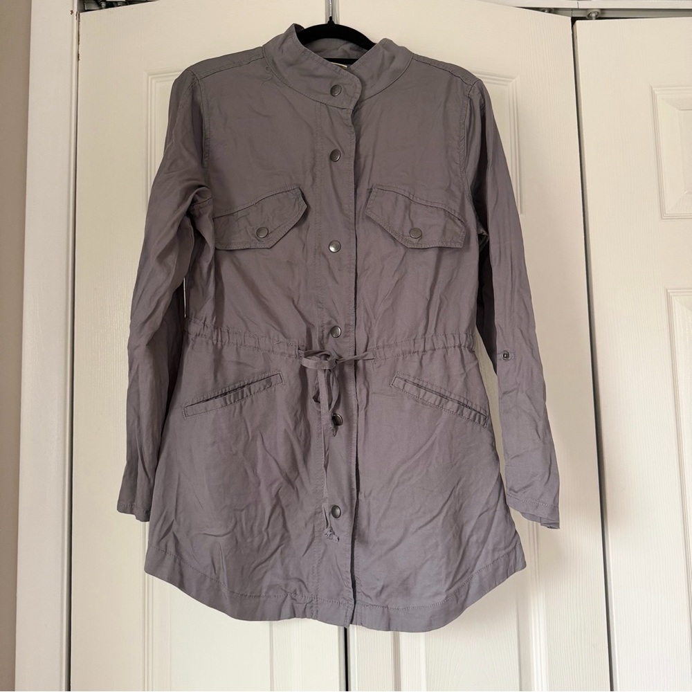 Faded Glory Gray Drawstring Utility Jacket - image 1